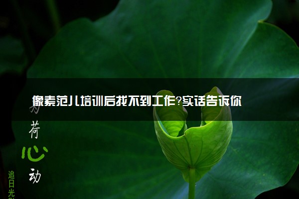 像素范儿培训后找不到工作？实话告诉你