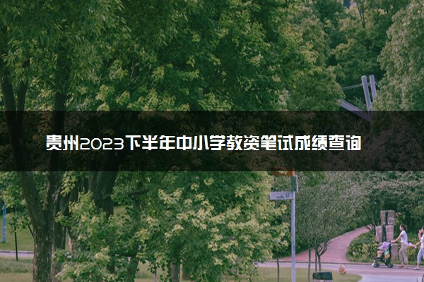 贵州2023下半年中小学教资笔试成绩查询时间 几号查询