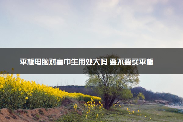 平板电脑对高中生用处大吗 要不要买平板