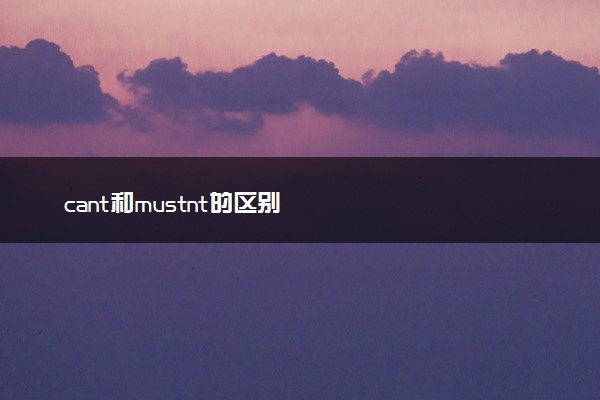 cant和mustnt的区别