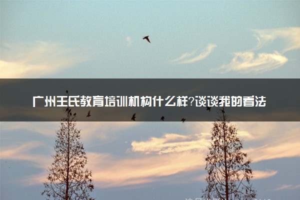 广州王氏教育培训机构什么样？谈谈我的看法