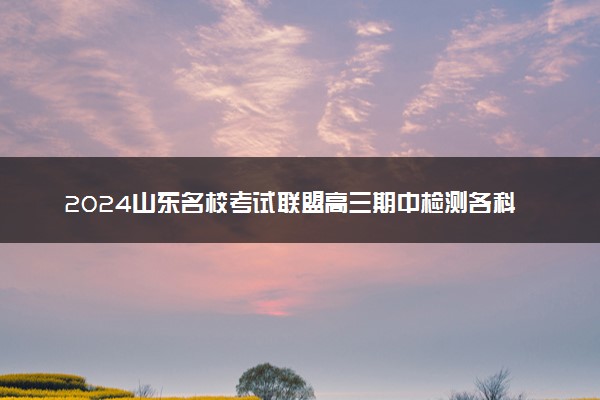 2024山东名校考试联盟高三期中检测各科试题及答案汇总