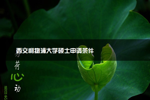 西交利物浦大学硕士申请条件