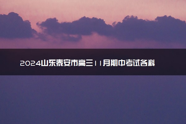 2024山东泰安市高三11月期中考试各科试题及答案汇总
