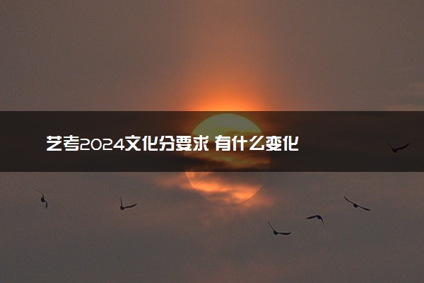 艺考2024文化分要求 有什么变化