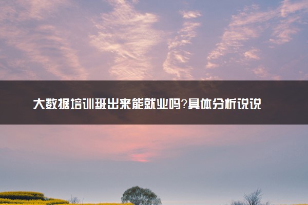大数据培训班出来能就业吗？具体分析说说