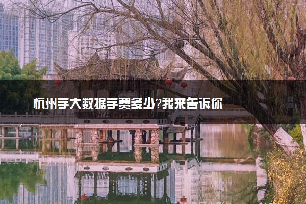 杭州学大数据学费多少？我来告诉你