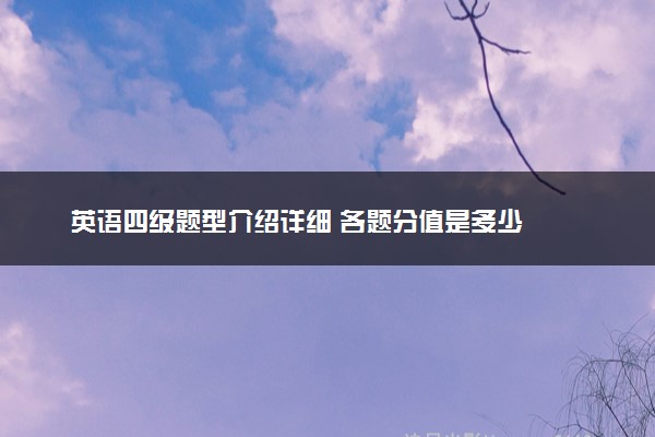 英语四级题型介绍详细 各题分值是多少