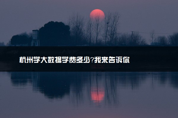 杭州学大数据学费多少？我来告诉你