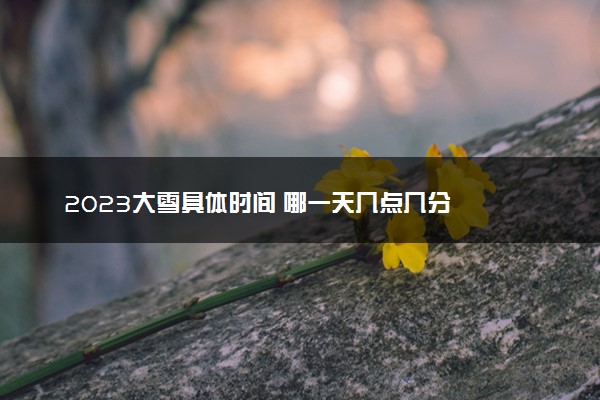 2023大雪具体时间 哪一天几点几分