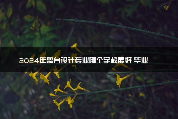 2024年舞台设计专业哪个学校最好 毕业后能干嘛