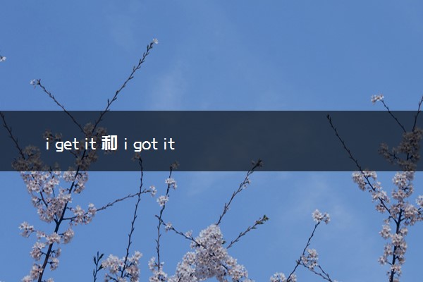 i get it 和 i got it 区别