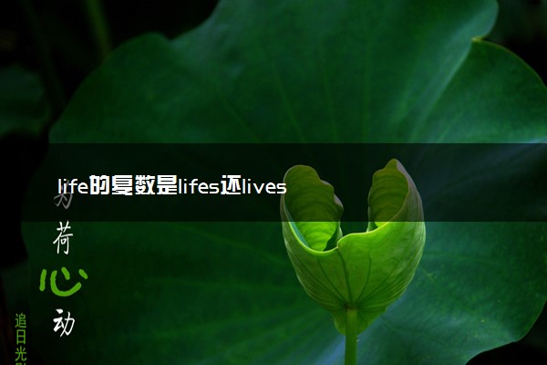 life的复数是lifes还lives