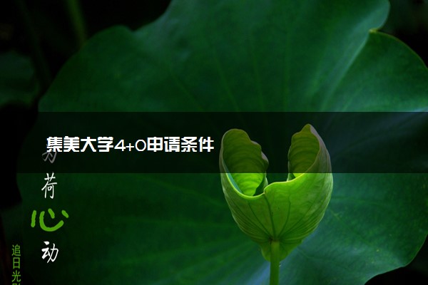 集美大学4+0申请条件