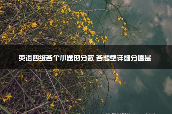 英语四级各个小题的分数 各题型详细分值是多少