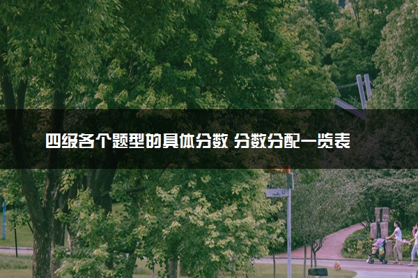 四级各个题型的具体分数 分数分配一览表