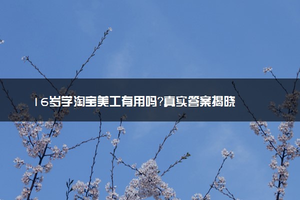 16岁学淘宝美工有用吗？真实答案揭晓