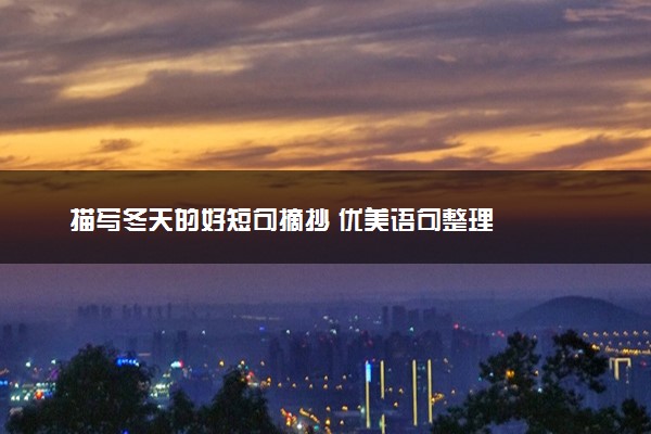 描写冬天的好短句摘抄 优美语句整理