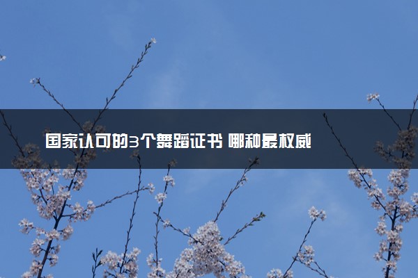 国家认可的3个舞蹈证书 哪种最权威