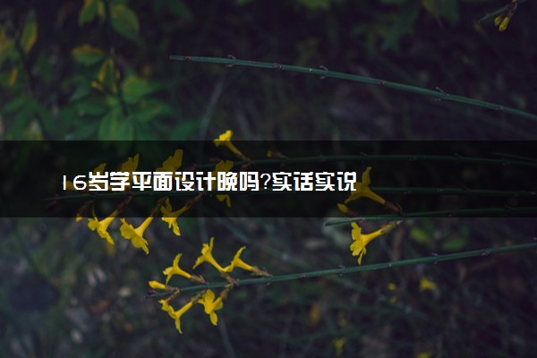 16岁学平面设计晚吗？实话实说