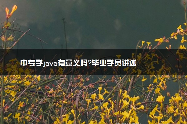 中专学java有意义吗？毕业学员讲述
