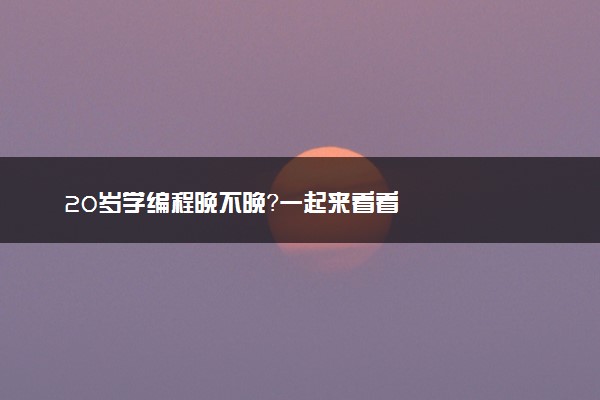 20岁学编程晚不晚？一起来看看