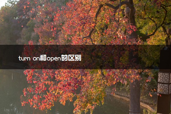 turn on和open的区别