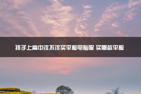 孩子上高中该不该买平板电脑呢 买哪款平板比较好