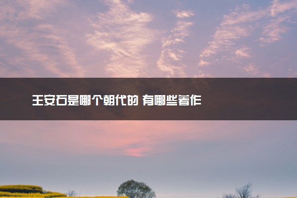 王安石是哪个朝代的 有哪些著作