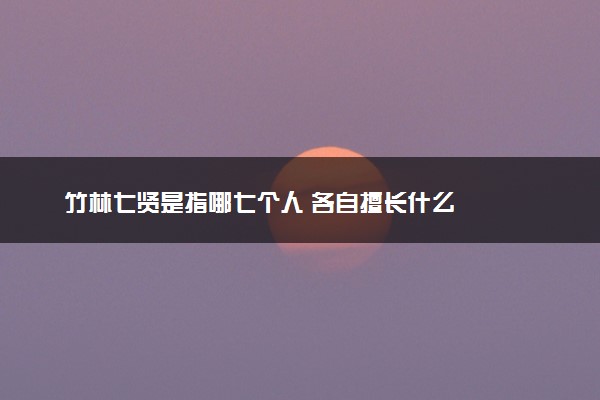竹林七贤是指哪七个人 各自擅长什么