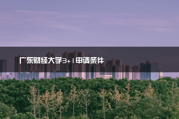 广东财经大学3+1申请条件