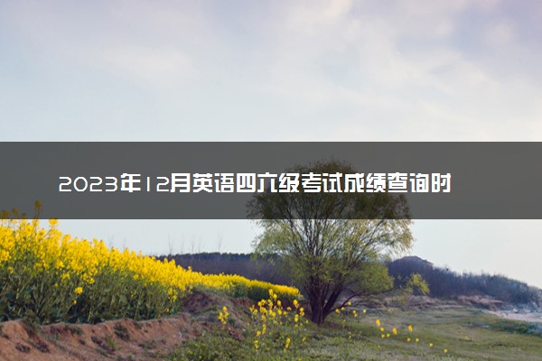 2023年12月英语四六级考试成绩查询时间及入口