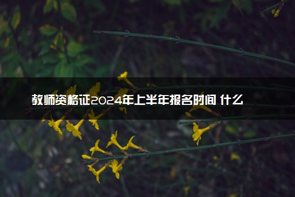 教师资格证2024年上半年报名时间 什么时候开始