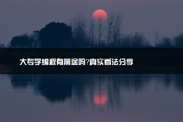 大专学编程有前途吗？真实看法分享