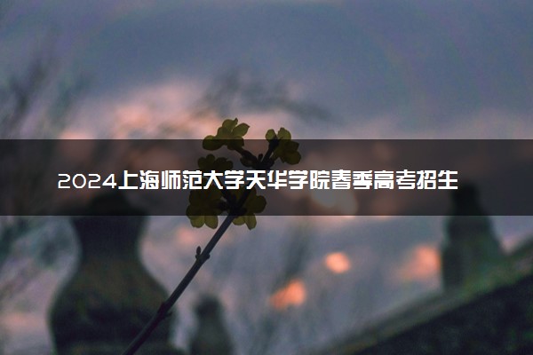 2024上海师范大学天华学院春季高考招生简章 招生专业及计划