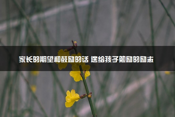家长的期望和鼓励的话 送给孩子勉励的励志句子