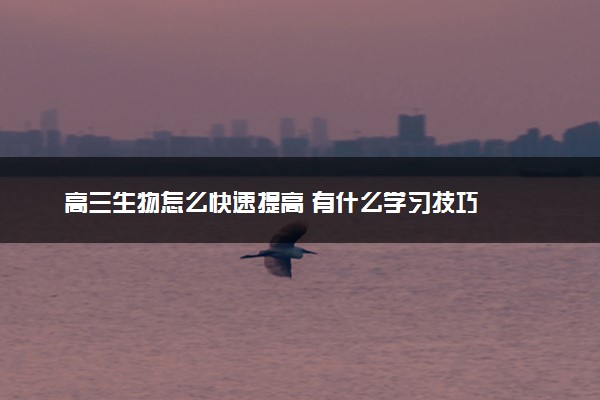 高三生物怎么快速提高 有什么学习技巧