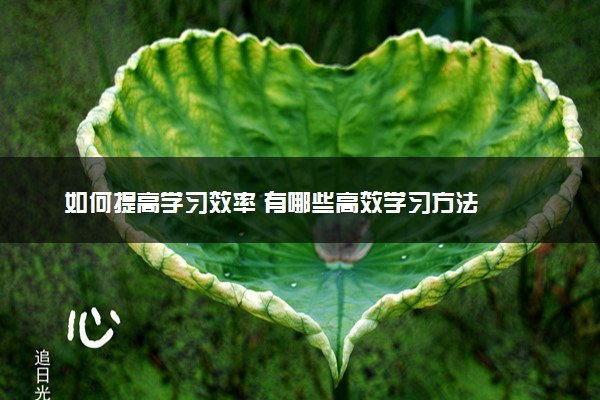 如何提高学习效率 有哪些高效学习方法