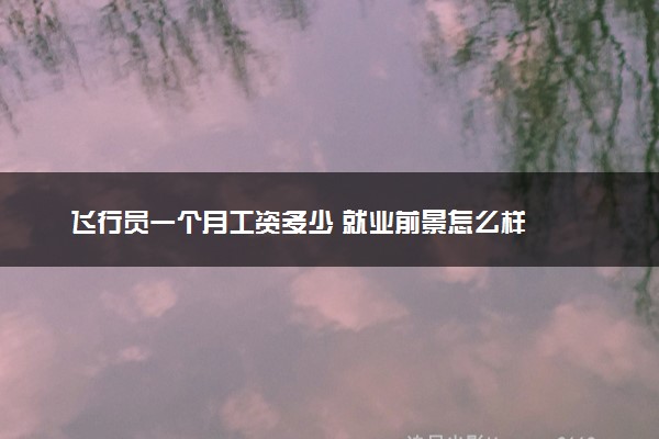 飞行员一个月工资多少 就业前景怎么样