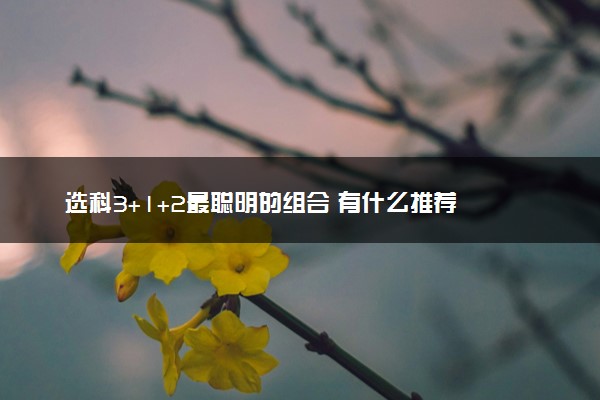 选科3+1+2最聪明的组合 有什么推荐