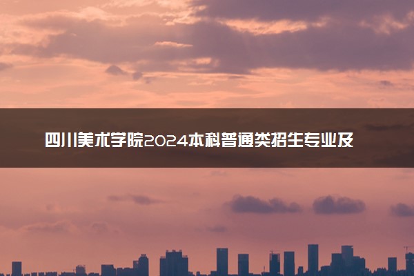 四川美术学院2024本科普通类招生专业及计划 招多少人