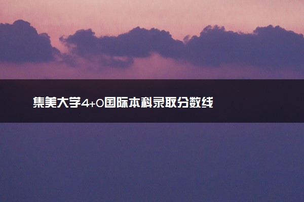 集美大学4+0国际本科录取分数线
