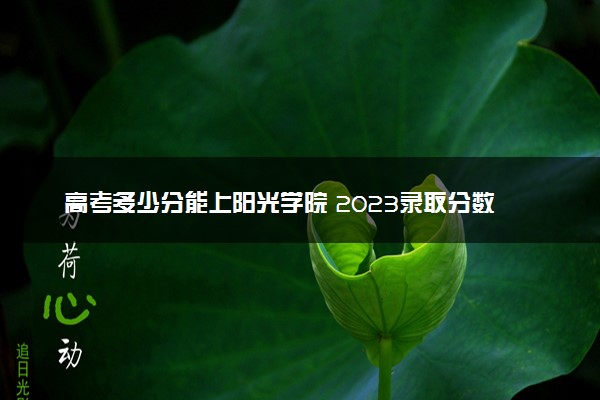 高考多少分能上阳光学院 2023录取分数线是多少