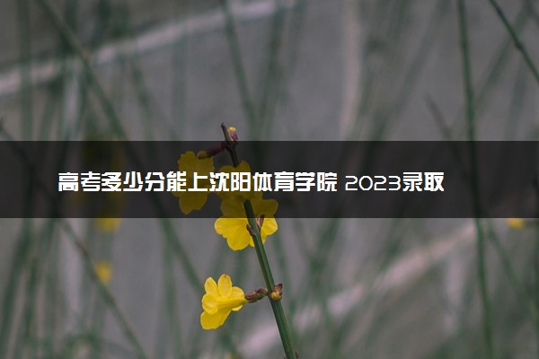 高考多少分能上沈阳体育学院 2023录取分数线是多少