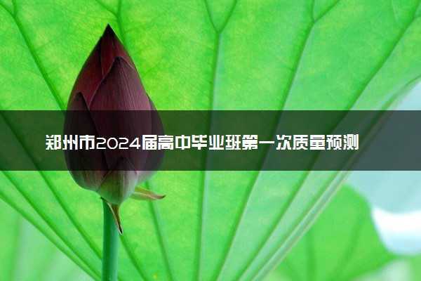 郑州市2024届高中毕业班第一次质量预测地理试卷+答案