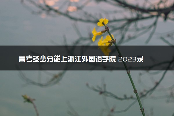 高考多少分能上浙江外国语学院 2023录取分数线是多少