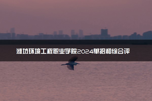 潍坊环境工程职业学院2024单招和综合评价招生专业及计划