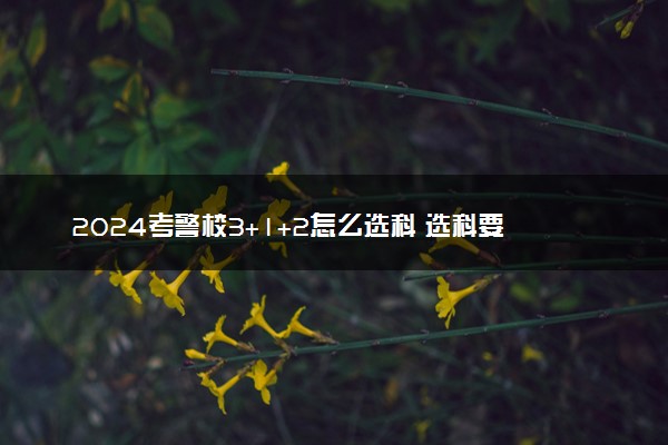 2024考警校3+1+2怎么选科 选科要求整理