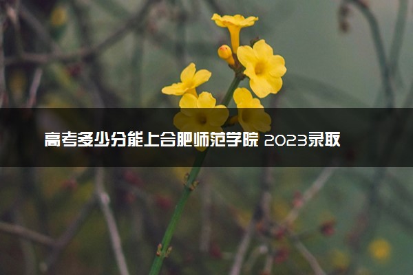 高考多少分能上合肥师范学院 2023录取分数线是多少