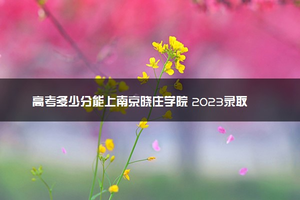 高考多少分能上南京晓庄学院 2023录取分数线是多少